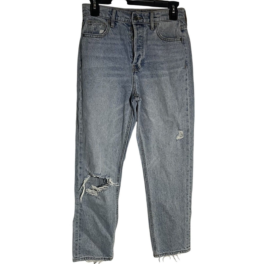 Hidden Los Angeles Distressed Straight Leg Jeans Size 25 Button Fly Raw Hem